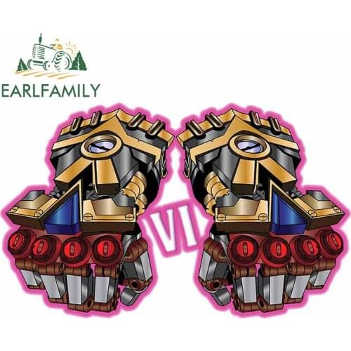 EARLFAMILY 13cm x 8.2cm for VI Gloves Machine Decal Waterproof Motocycle Helmet Car Stickers Silhouette Creative JDM Assessoires