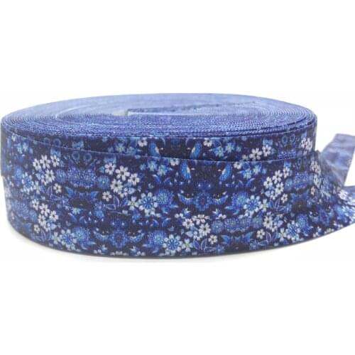 5 Yards 16mm Pretty florals Printed fold over elastic bands DIY Crafts Apparel Accessories wedding Party decoration