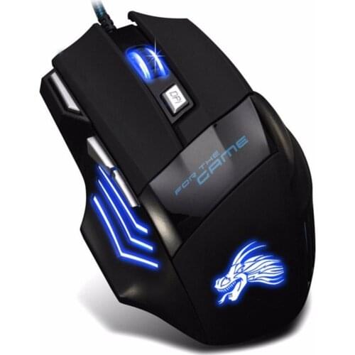 Ergonomic 7 Buttons LED Backlit 3200DPI USB Wired Optical Gaming Mouse for PC