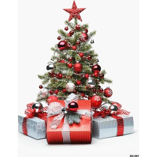 Christmas Tree Photography Background Backdrop 5X7 Photo Backdrop Snow World for Family Xmas Photos Custom Made for Kids