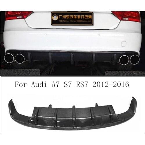 Carbon Fiber Rear Bumper Lip, Auto Car Diffuser Fits For Audi A7 S7 RS7 2012 2013 2014 2015 2016