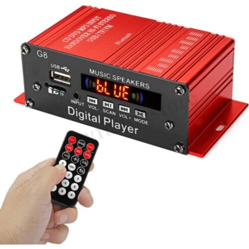 HIFI Wireless Car Channel Amplifier 200W Subwoofer 2CH Audio Stereo 12V Speaker Car Music Player Speaker Bluetooth 2 (2.0) OUTAD