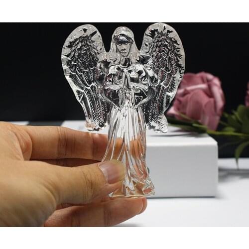 Crystal Guardian Angel Figurines Miniatures Statue Healing meditation Room Decoration Accessories Home Ornament Craft Gifts