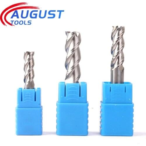 Augusttools Aluminum Milling Tools Cnc Cutter wood HRC50 3 Flute Milling Cutter End Mill Carbide For Aluminum Copper Processing