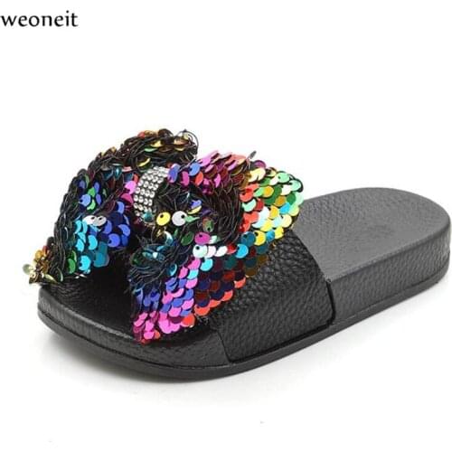 Weoneit Summer New Childrens Outdoor Beach Sandals Kids Girls Summer Slippers Baby Funny Shoes Toddler Indoor Home Flip Flops