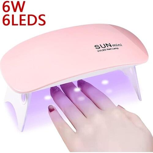 Nail Lamp 6w mini Nail dryer white pink uv LED lamp Portable usb interface Very convenient for home use