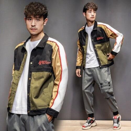 2020 new autumn and winter retro color baseball jacket casual loose streetwear coat mens jackets