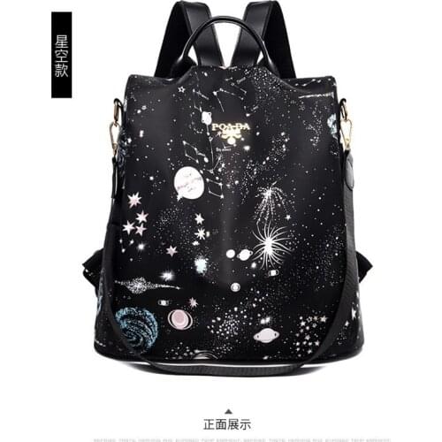 2020 New Backpack for Women Leisure Time Simplicity Zipper Opening Printed Pattern Both Shoulders Student Knapsack High-Capacity