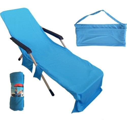 100% Polyester Fiber Sunbathe Lounger Bed Lounger Mate Chair Beach Towel Holiday Leisure Garden Solid Color Beach Towel