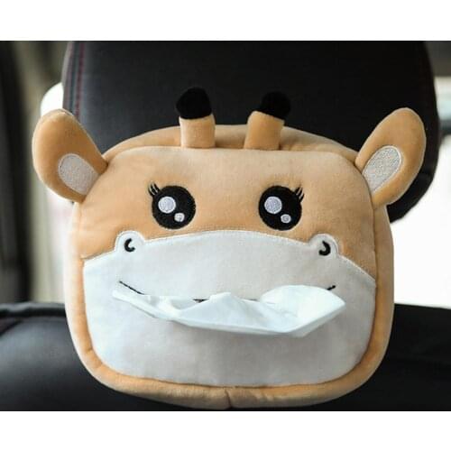 Hanging Tissue Box Vivid Cartoon Pattern Decoration Animal Shape Tissue Container for Car