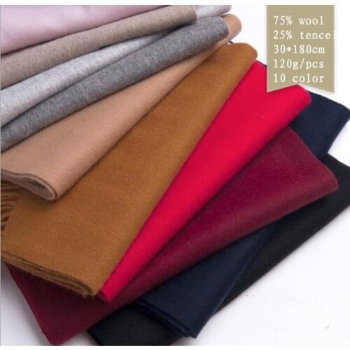 Naizaiga 75% wool 25% tencel 120g winter fall warm long fashion good qunlity solid scarves ,QYR5