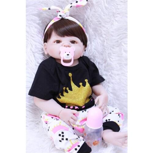 Bebe girl silicone dolls reborn 22"55cm reborn babies toddler dolls for child birthday new year gift bonecas brinquedos