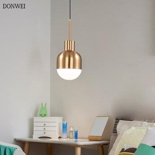 Modern Nordic Pendant Light Iron Lampshade E27 LED Hanging Pendant Lamp for Dining Room Bedroom Background Kitchen Lighting