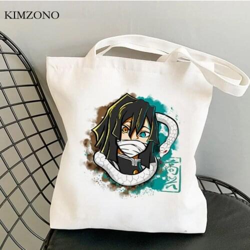 Demon Slayer Kimetsu No Yaiba shopping bag handbag cotton grocery shopping tote bag jute cloth boodschappentas sac toile
