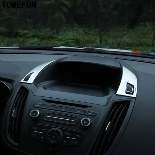 TOMEFON For Ford KUGA ESCAPE 2017 ABS Chrome Matte Dashboard Air Conditioning Vent Outlet Cover Trims Auto Interior Styling 2pcs