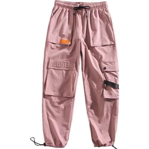 Streetwear Autumn Embroidered Cargo Pants Women Harajuku Bf Loose Big Pocket Harem Pants High Waist Loose Female Trousers LU1321