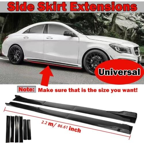 2.2M Universal Side Skirts Extension carbon fiber Lip Splitters Car Accessories Car Styling For Benz BMW Civic Glossy Black