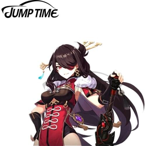 Jump Time 13 x 8.8cm For Beidou Peeker Genshin Impact Car Stickers Sunscreen Decal Car Accessories 3D Windshield Custom Printing