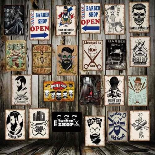 [ WellCraft ] Barber shops Metal Signs Wall Poster Plaque Wholesale Custom Funny IRON Painting Antique bar Store Decor FG-5123