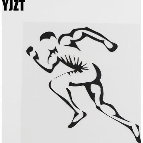 YJZT 12.4CMX12.6CM Fitnessclub Sport body Running Vinyl Car Sticker Black/Silver 8A-0379