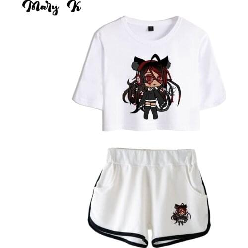 Summer 3D t shirt suits Gacha Life Womens Two Piece Set Shorts+T-shirt Harajuku Streetwear Girl Sets Gacha Life girls sweatshirt
