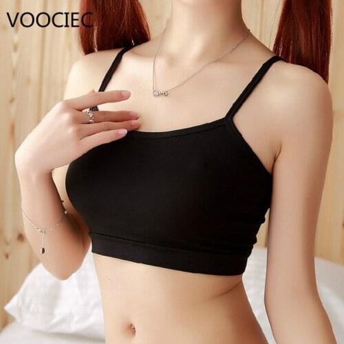 VOOCIEC Summer Women Tank Tops Fashion Crop Top Sexy Cmias Solid Vest Cropped Bandage Strapless Tanks Party Night Culb Wear