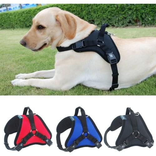 Pets Dog Harness Vest Breathable Mesh Collar Accessories Dog Padded Adjustable Safety Vehicular Lead for Medium Large Dogs