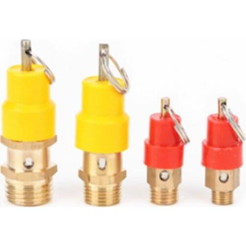 1PCS Red or Yellow Gold Tone 1/8" 1/4" 3/8" 1/2" 3/4" BSPT Dia Male Thread Safety Air Pressure Relief Valve
