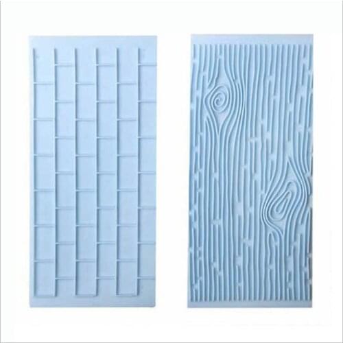 Tree Bark Brick Wall Bakeware Tools Silicone 2PCS/Set Food Grade Texture Kitchen Accessories Cake Decorating Fondant Mold