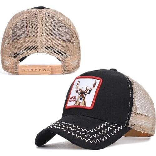 2020 deer animal embroidery cotton Casquette Baseball Cap Mesh Breathable Adjustable Snapback Hats for men and women 202