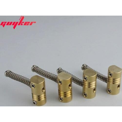 4 Pcs Highgrade String Pitch 19mm Brass Compensated Saddles Set with Wrench Highgrade Replacement Part for Electric Bass