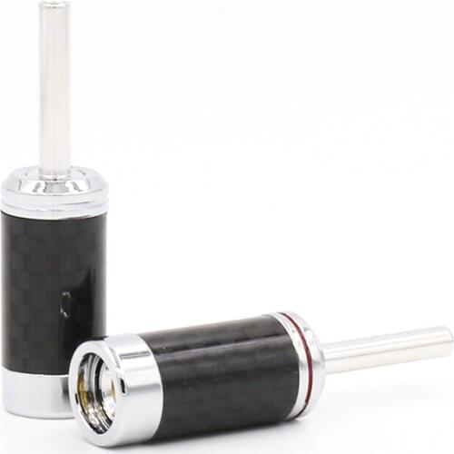 4pcs Carbon fiber Rhodium plated speaker cable plug hifi audio banana plug