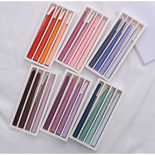 5PCS Aromatherapy Candle Smokeless Soy Long Candles Home Decor for Wedding Party Gradient Color Candles (BUY 1 GET 1PC)