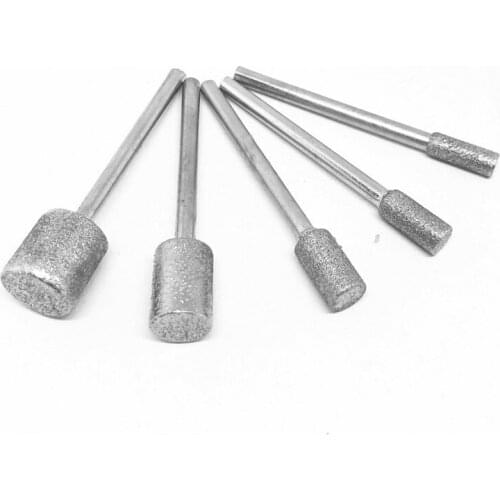 5Pcs/set 3*4/5/6/8/10mm Shank Diameter 3mm Cylindrical Graphite Rod Polished Diamond Grinding Needle Grinding Carving Tool