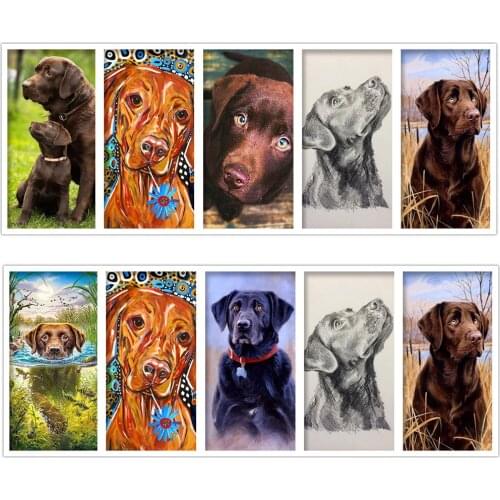5d Diy Round Diamond Embroidery Dog Crystal Diamond Painting Cross Stitch Lovely Labrador Dog Animal Needlework Mosaic Patterns