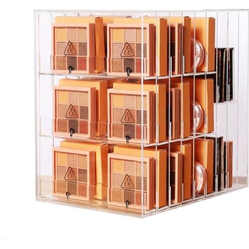 Acrylic side pull drawer box lipstick eye shadow storage box makeup cosmetics dressing table storage and finishing rack