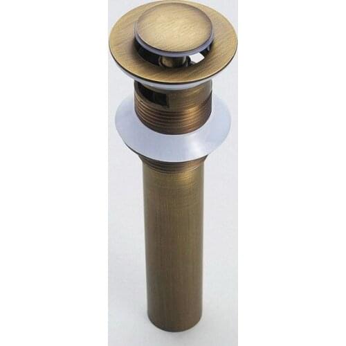 Antique Brass Vintage Retro Small Round Cap Pop Up Bathroom Sink Basin Waste / Drain With Overflow Bathroom Accessory msd002
