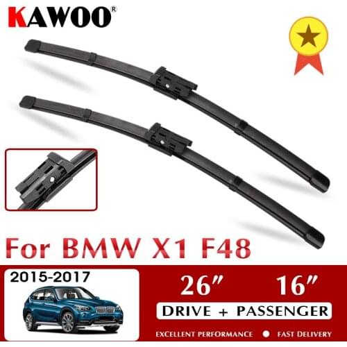 KAWOO Wiper Car Wiper Blade Blades for BMW X1 F48 2015 - 2017 Windshield Windscreen Window Wash 26"+16" LHD RHD Auto Accessories