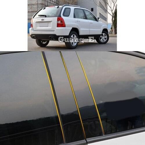 Car PC Material Pillar Post Cover Door Trim Window Piano Black Molding Sticker Plate For Kia Sportage 2009 2020 2011 2012-2015