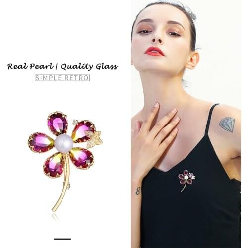 Hongye NEW Women Pearl Brooches Silver 925 Flower Vintage Brooch CZ Jewelry Female Natural Freshwater Pearl Brooches