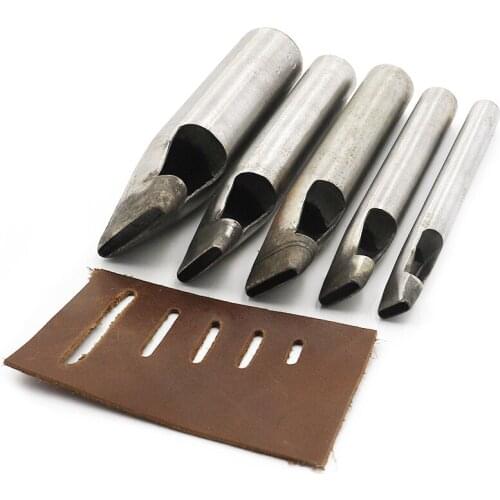 DIY Tools Drilling Bit Leather 3mm width 6mm to 35mm Hole Leather Craft Puncher Flat Hole Punch Maker Cutter Chisel Tool Set