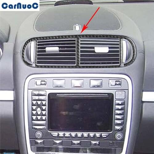 For Porsche Cayenne Sport SUV 2003-2010 With Navigation System Car Center Console Middle Air Outlet Panel Carbon Fiber Sticker