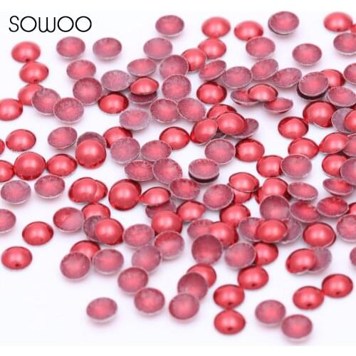 Eco-friendly lead free Metal Hot Fix Studs Dome Shape Half Round Red Dome Studs hot fix half round studs baby studs