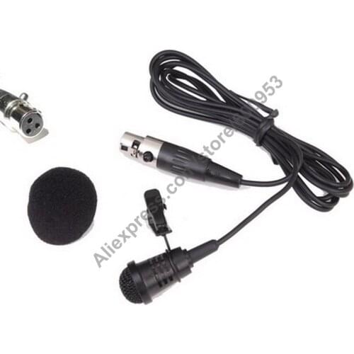 MICWL Top Quality Cardioid Lavalier Lapel Black Condenser Microphone for AKG Samson Gemini Wireless Transmitter XLR 3Pin Mini