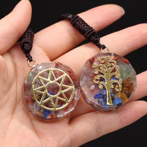 2021 New Natural Stone Gemstone Seven Chakra Pendant Chain Energy Healing for Woman and Man