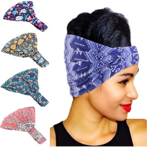 New Sport Headband Floral Print Headwear For Ladies Fashion Salon Makeup Hair Band Wrap Yoga Running Hair Accessories