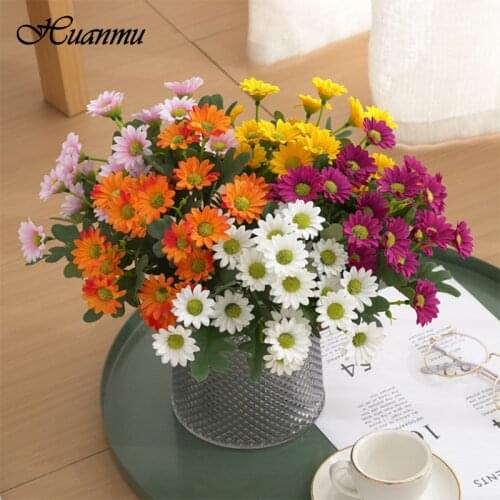Autumn Artificial Daisy Flowers Silk Bouquet Fake Flower DIY Decor for Vase Home Wedding Christmas Decorative Household Products