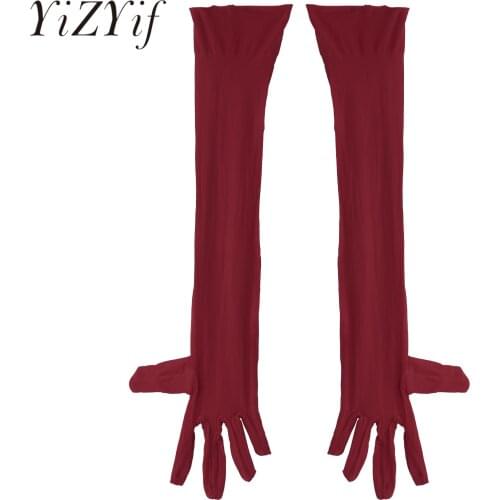 Adult Mens 1 Pair Gloves Glossy Stretchy Arm Length Gloves Party Club Stage Show Costume Accessories for Role Play Cosplay