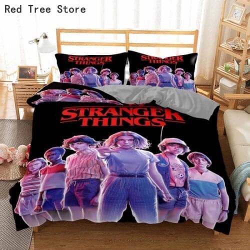 TV Series Stranger Things Printed Bedding Duvet Cover Set Quilt Comforter Single Double Queen King Size 2/3 pcs Kids Adult Beds
