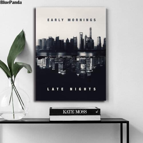 Early Mornings Late Nights Poster Inspiration Painting On Canvas Bedroom Wall Art Decoration Pictures Home Decor